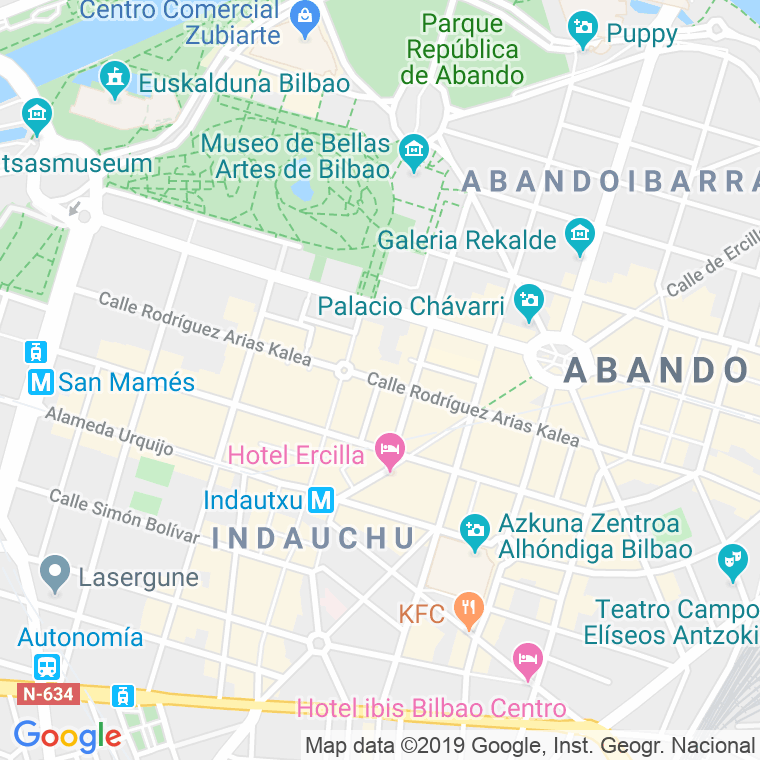 Código Postal calle Rodriguez Arias   (Impares Del 1 Al 15)  (Pares Del 2 Al 6) en Bilbao