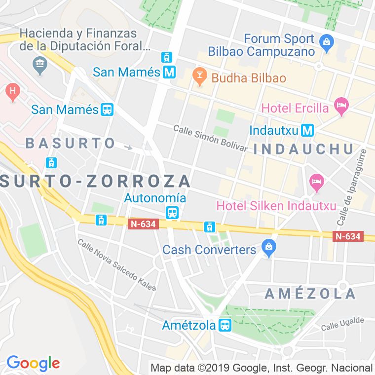 Código Postal calle General Eguia   (Impares Del 1 Al 27)  (Pares Del 2 Al 38) en Bilbao