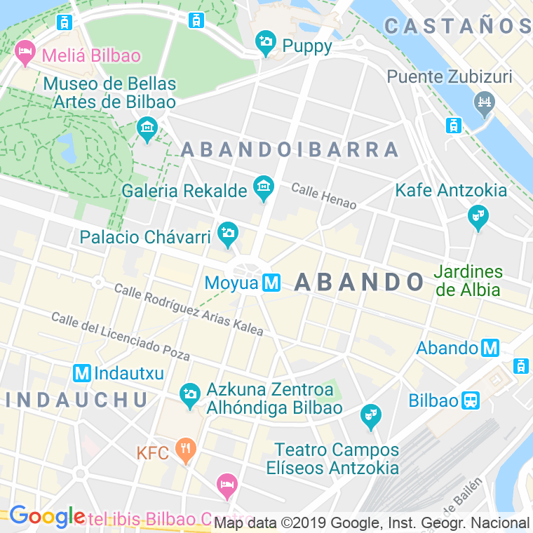 Código Postal calle Ercilla   (Impares Del 23 Al Final)  (Pares Del 24 Al Final) en Bilbao