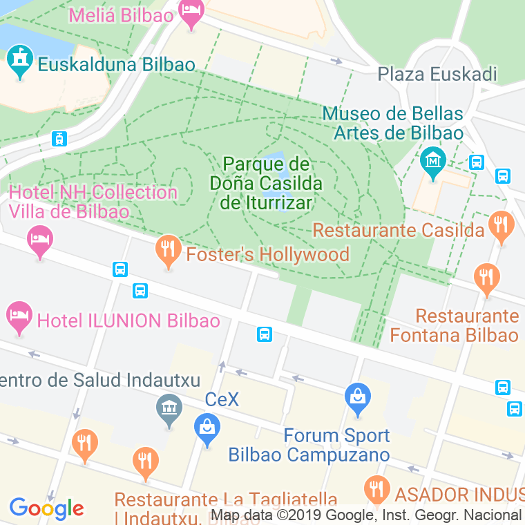 Código Postal calle Parque Casilda Iturriza en Bilbao