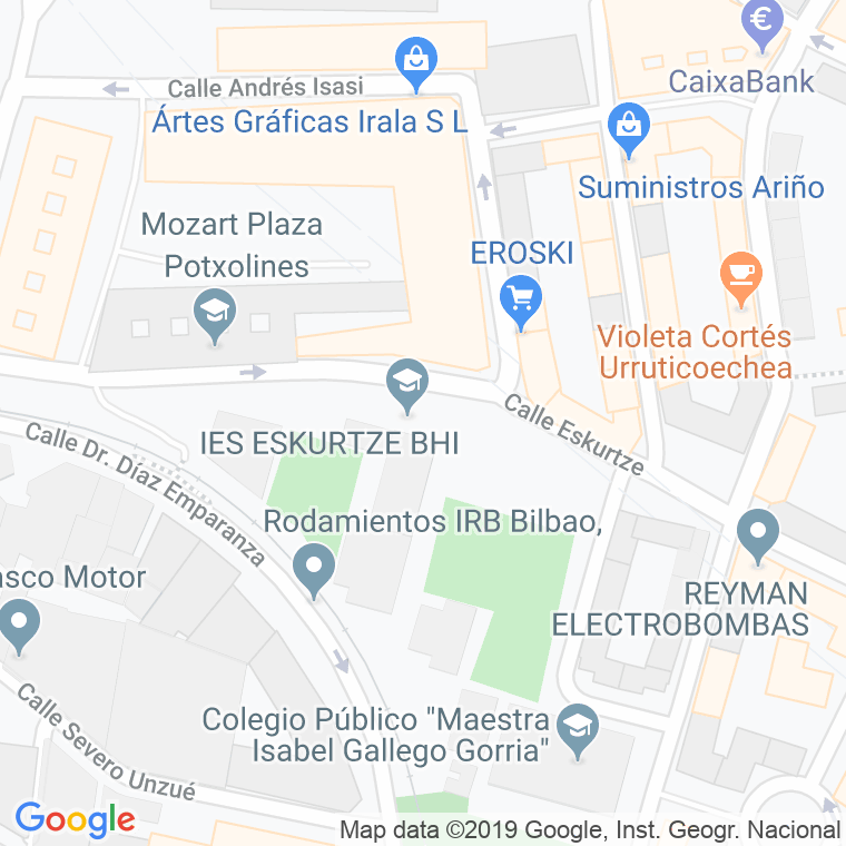 Código Postal calle Eskurtze en Bilbao