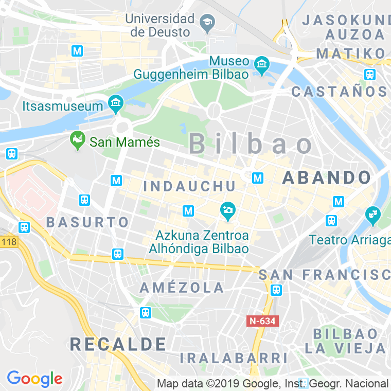 Código Postal calle Licenciado Poza   (Impares Del 55 Al Final)  (Pares Del 48 Al Final) en Bilbao