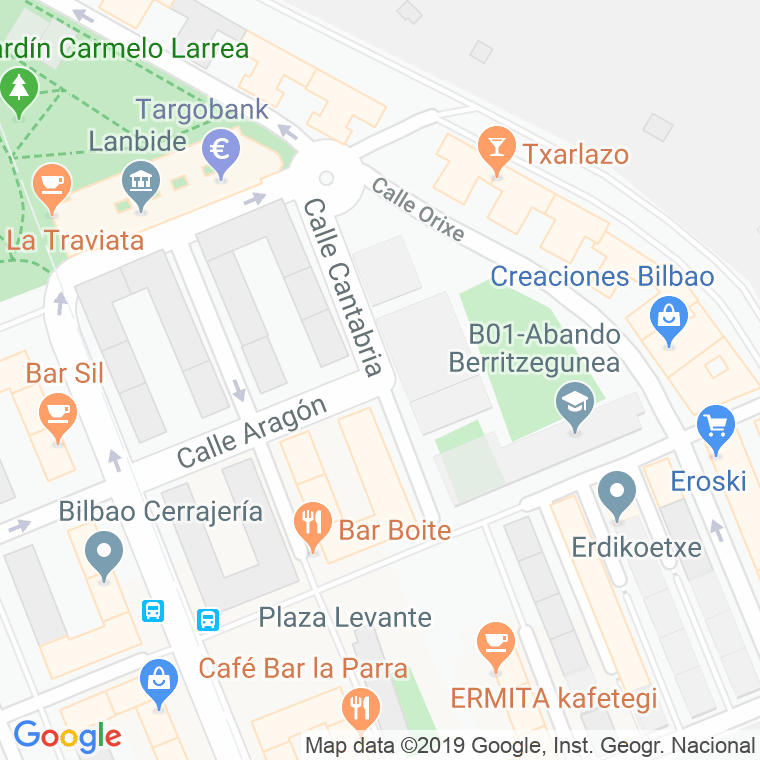 Código Postal calle Cantabria en Bilbao