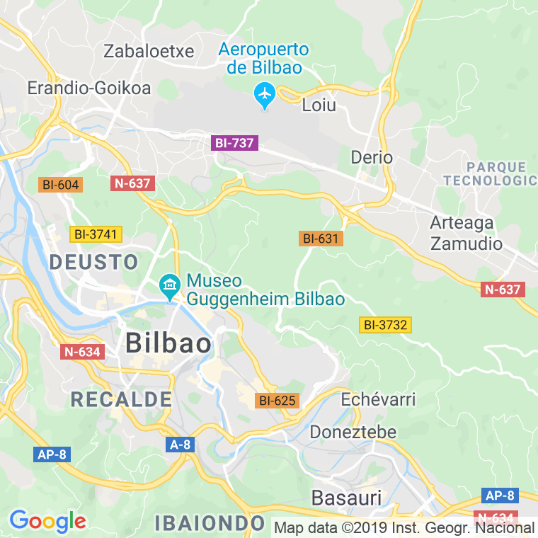 Código Postal calle Ibargain, grupo en Bilbao