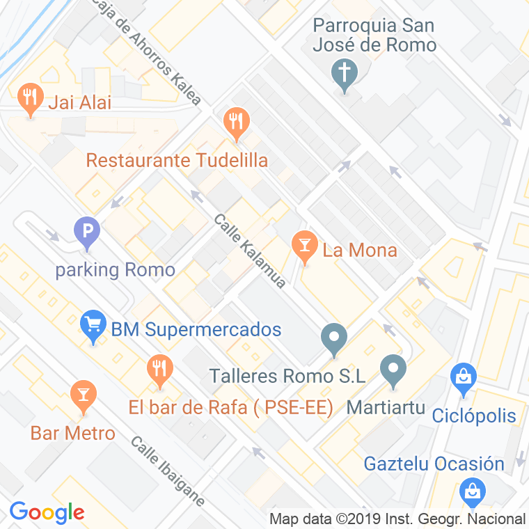 Código Postal calle Kalamua en Las Arenas