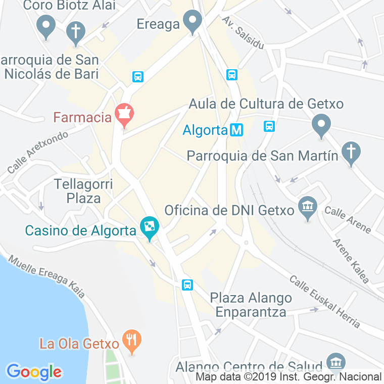 Código Postal calle Amezti en Algorta