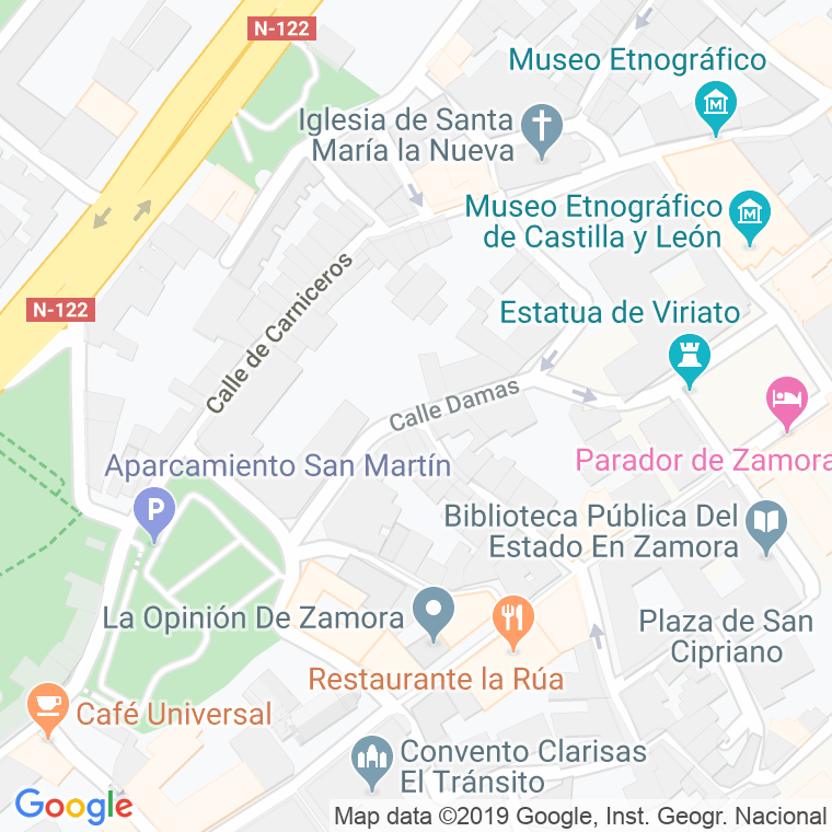 Código Postal calle Damas en Zamora