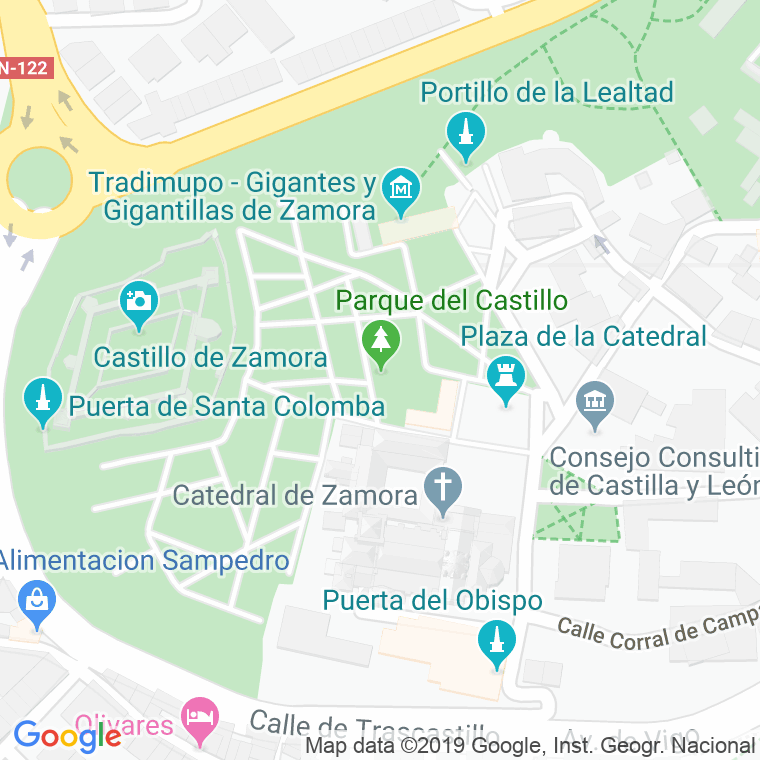 Código Postal calle Parque Del Castillo en Zamora