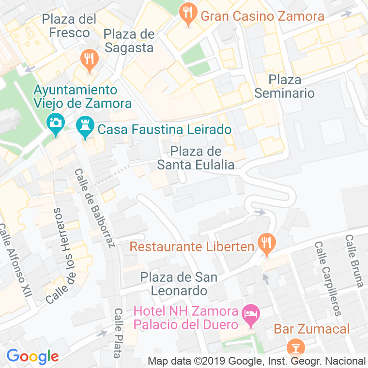 Código Postal calle Santa Eulalia, plaza en Zamora