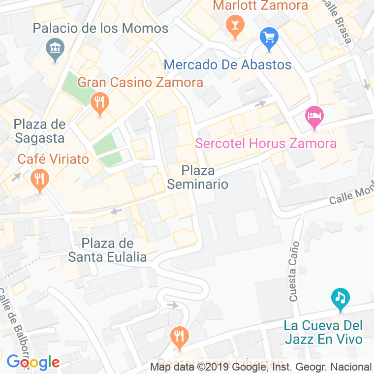 Código Postal calle Seminario, Del, plaza en Zamora