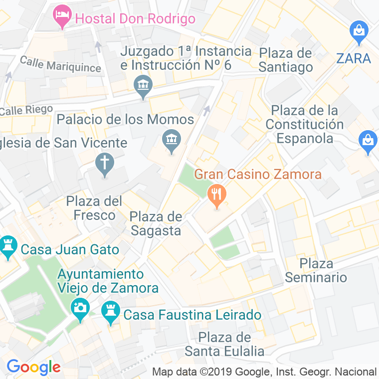 Código Postal calle Zorrilla, plaza en Zamora