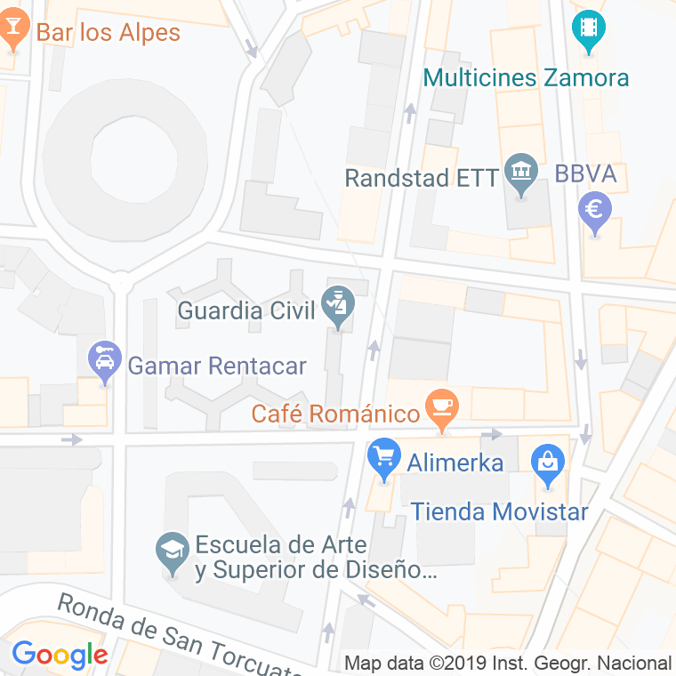 Código Postal calle Guardia Civil en Zamora