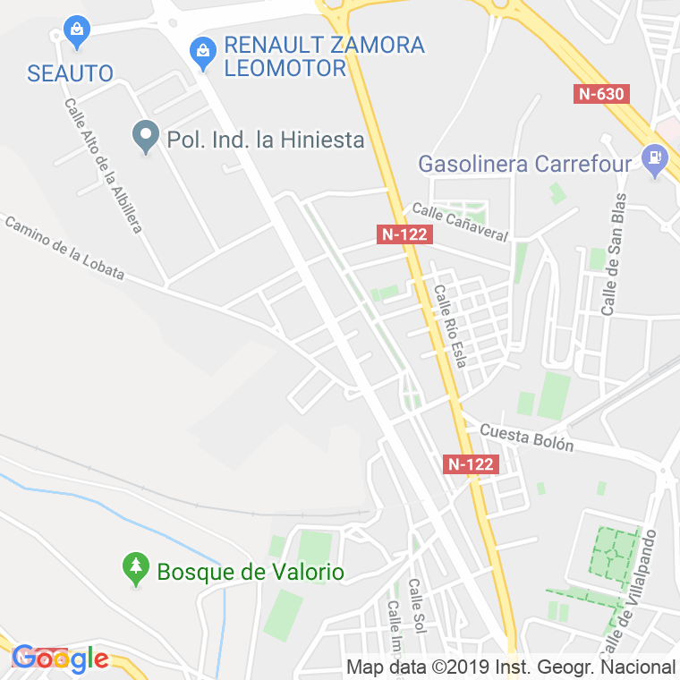 Código Postal calle Hiniesta, carretera (Impares Del 121 Al Final)  (Pares Del 122 Al Final) en Zamora
