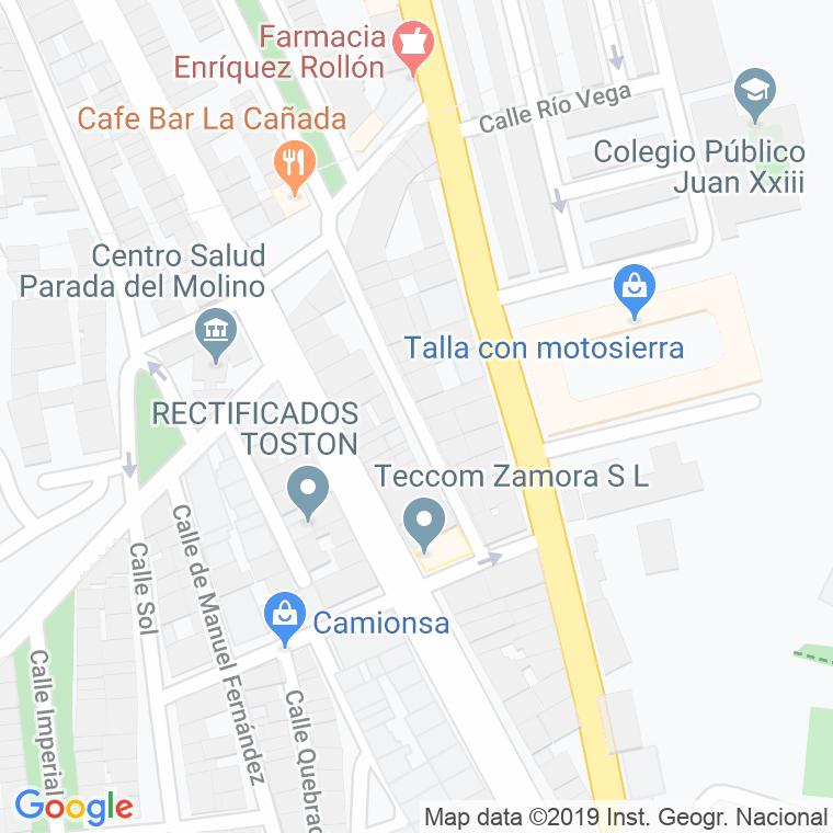 Código Postal calle Valdeinfantes en Zamora