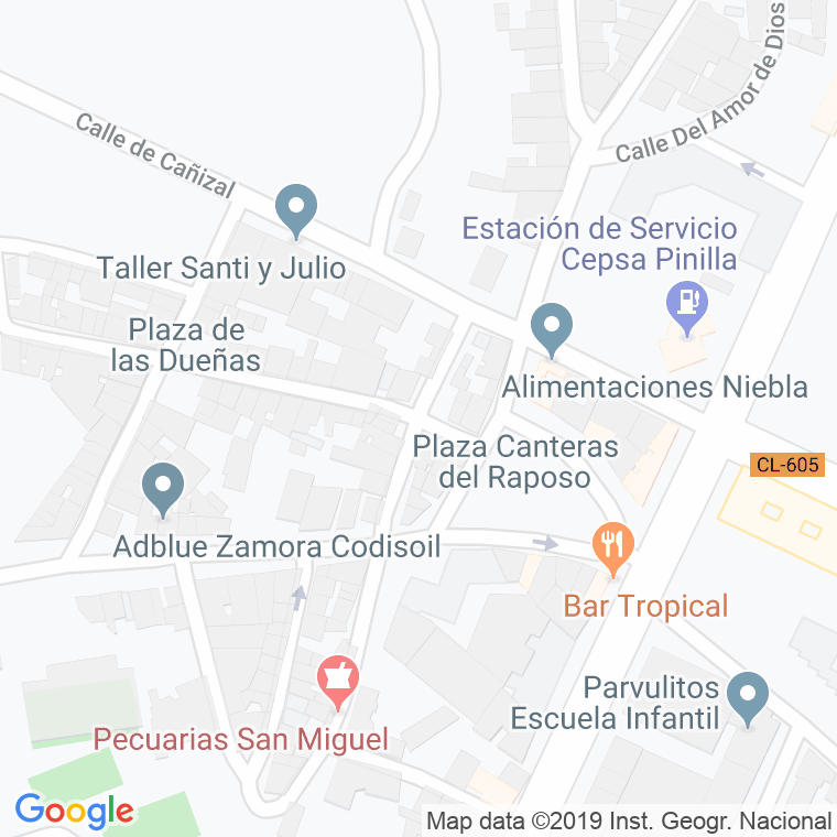 Código Postal calle Carpinteros en Zamora