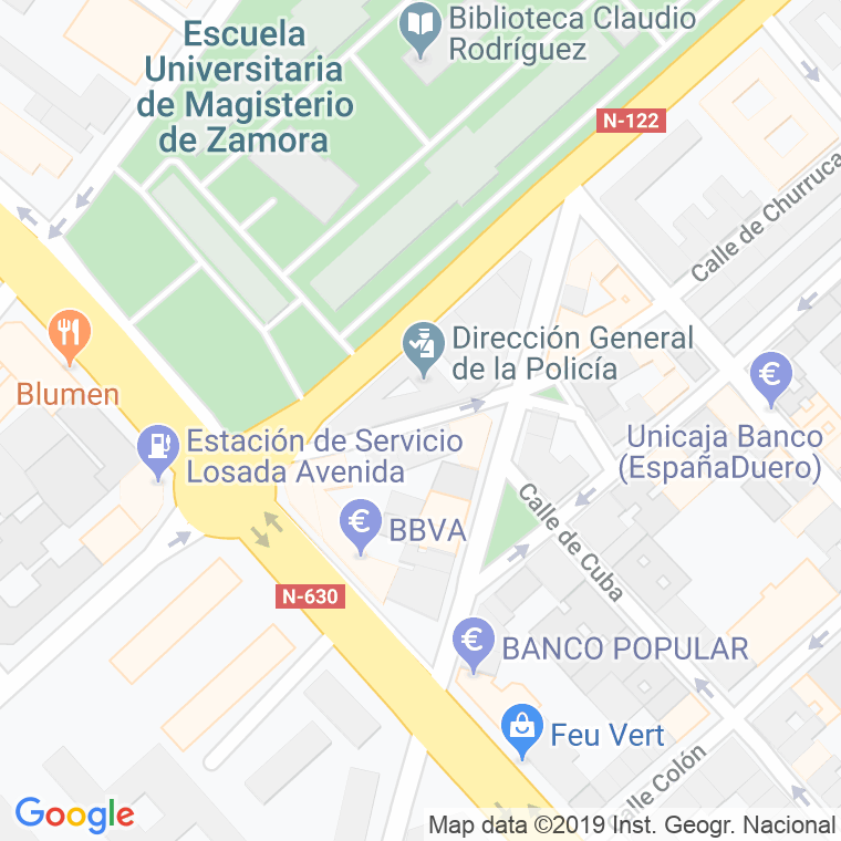 Código Postal calle Polvorin en Zamora