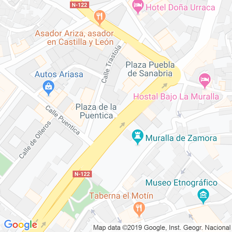 Código Postal calle Puentica en Zamora