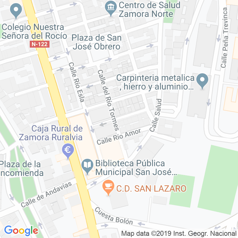 Código Postal calle Rio Adalia en Zamora