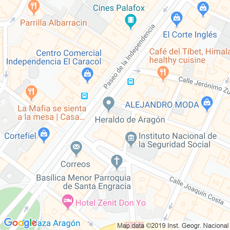 Código Postal calle Cardenal Garcia Gil en Zaragoza