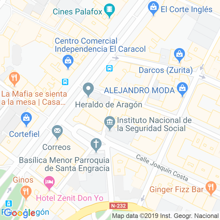 Código Postal calle Inocencio Jimenez en Zaragoza