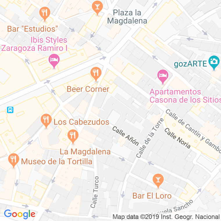 Código Postal calle Añon, plazoleta en Zaragoza