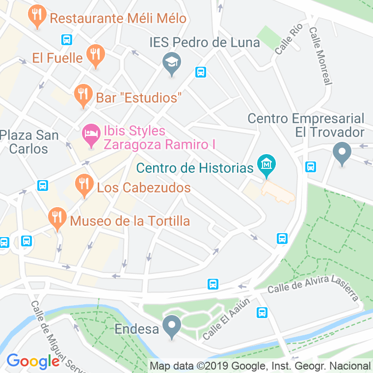 Código Postal calle Cantin Y Gamboa en Zaragoza
