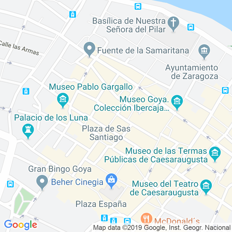Código Postal calle Alfonso I en Zaragoza