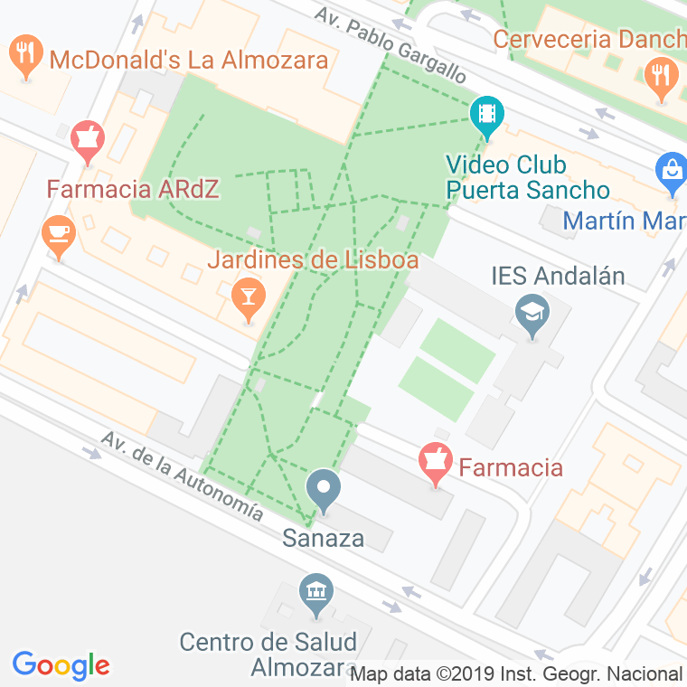 Código Postal calle Jardines De Lisboa en Zaragoza