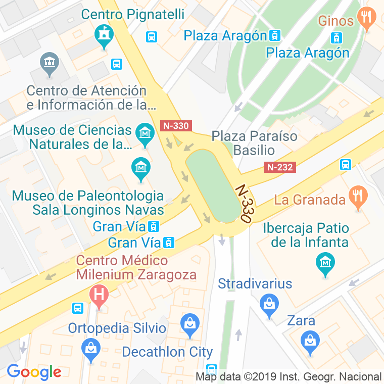 Código Postal calle Basilio Paraiso, plaza (Impares Del 1 Al 1) en Zaragoza