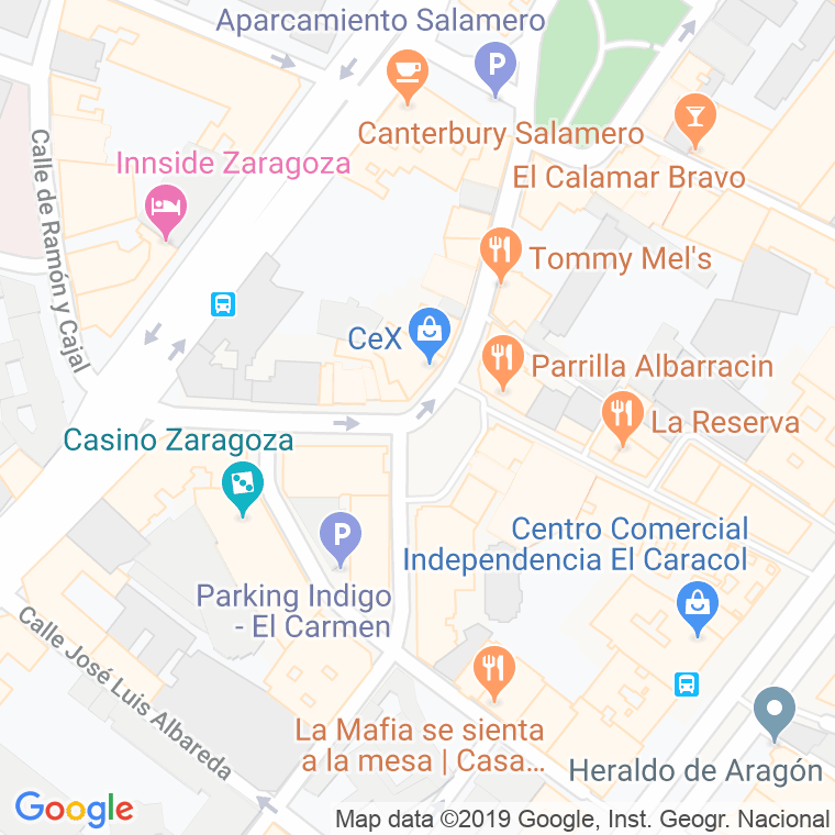 Código Postal calle Nuestra Señora Del Carmen, plaza en Zaragoza