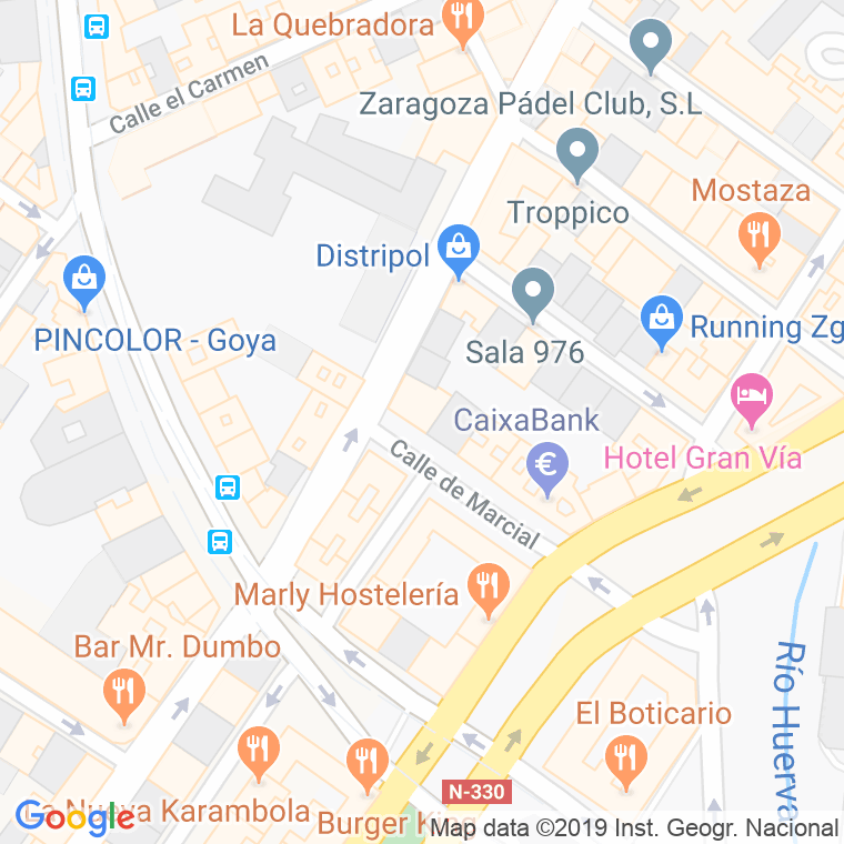 Código Postal calle Marco Valerio Marcial en Zaragoza