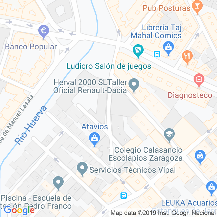 Código Postal calle Carrera Del Sabado en Zaragoza