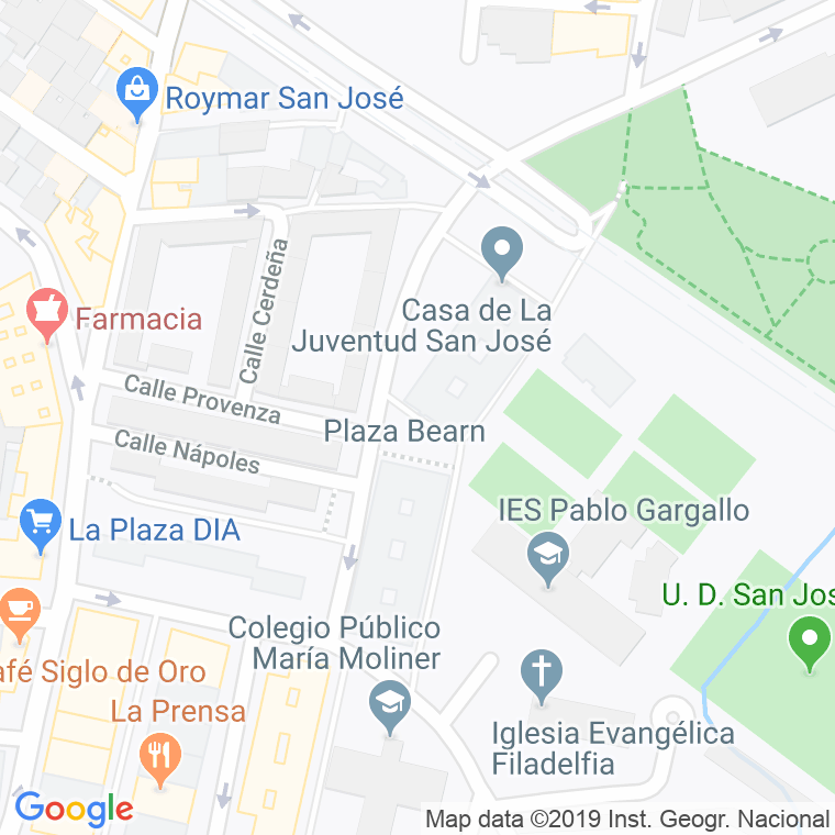Código Postal calle Bearn, plaza en Zaragoza