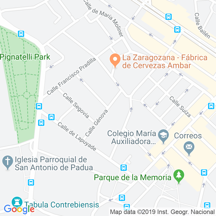 Código Postal calle Genova en Zaragoza