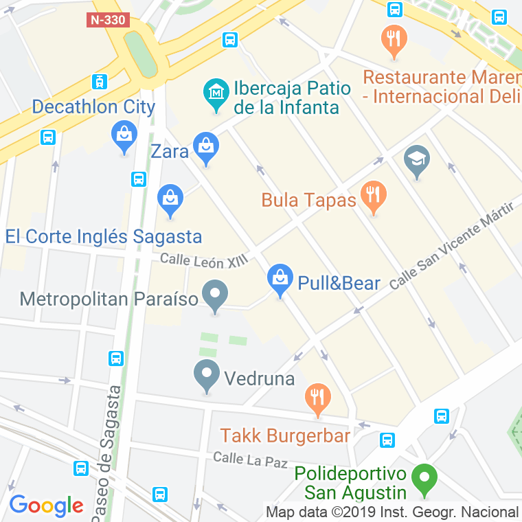 Código Postal calle Damas, paseo en Zaragoza