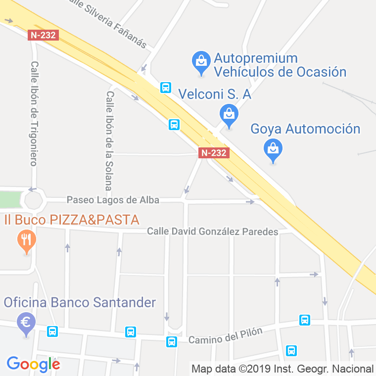 Código Postal calle Ibon De Añes Cruces en Zaragoza