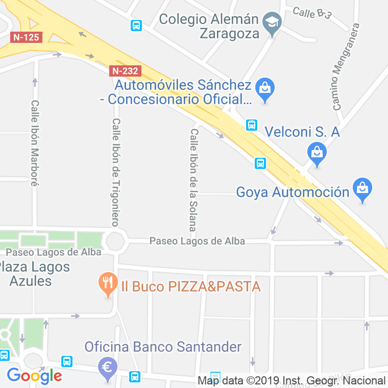 Código Postal calle Ibon De La Solana en Zaragoza