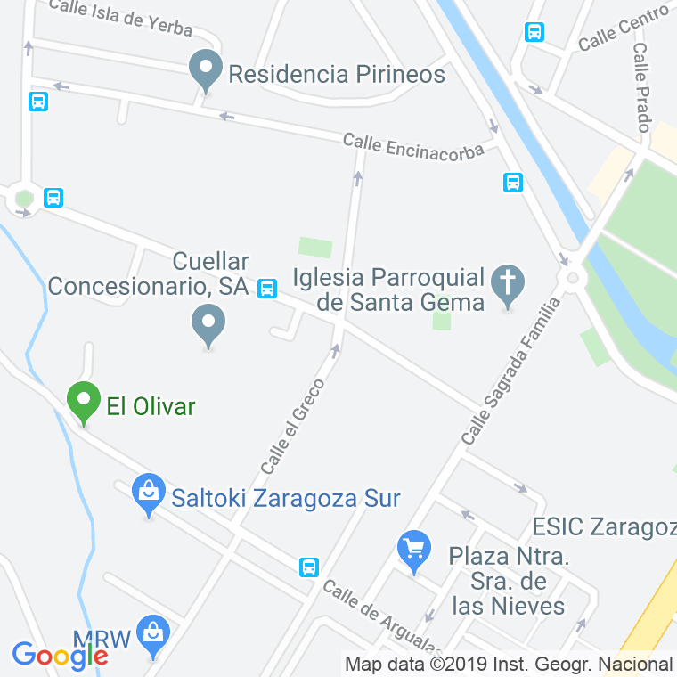 Código Postal calle Greco, El en Zaragoza