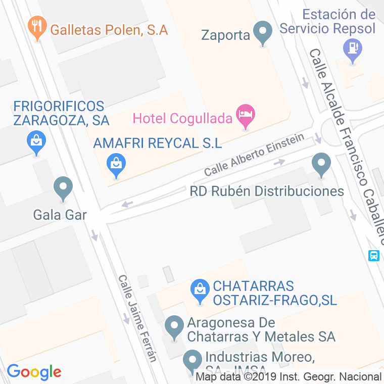 Código Postal calle Alberto Einstein en Zaragoza