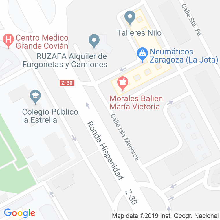 Código Postal calle Isla De Menorca en Zaragoza
