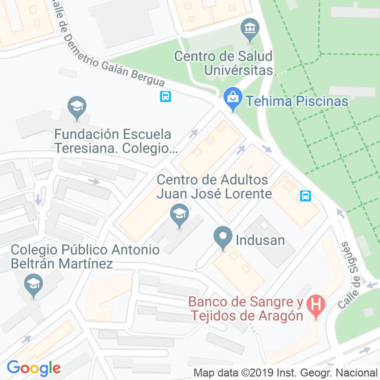 Código Postal calle Cañizar De Olivar en Zaragoza