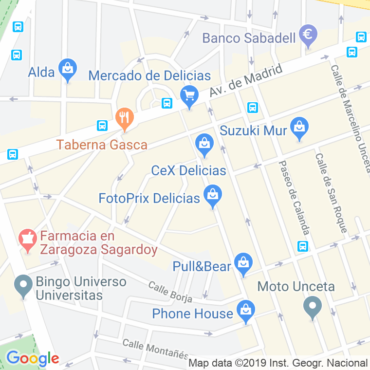 Código Postal calle Jaca en Zaragoza