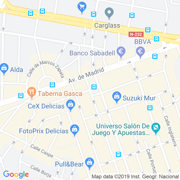 Código Postal calle Jorge Jordana en Zaragoza