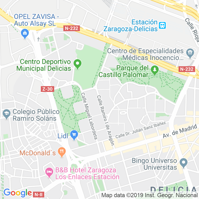 Código Postal calle Ramiro I De Aragon en Zaragoza