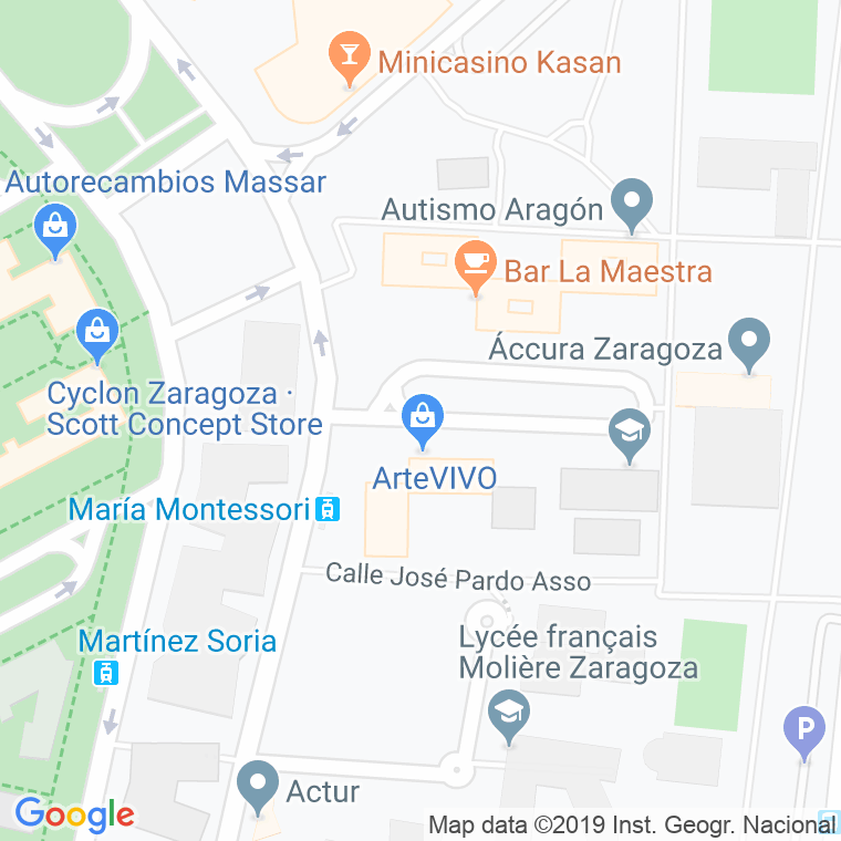 Código Postal calle Maria Montessori en Zaragoza