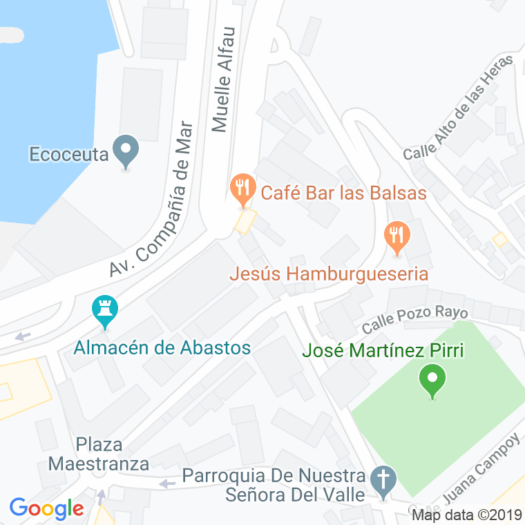 Código Postal calle Balsas, pasaje en Ceuta