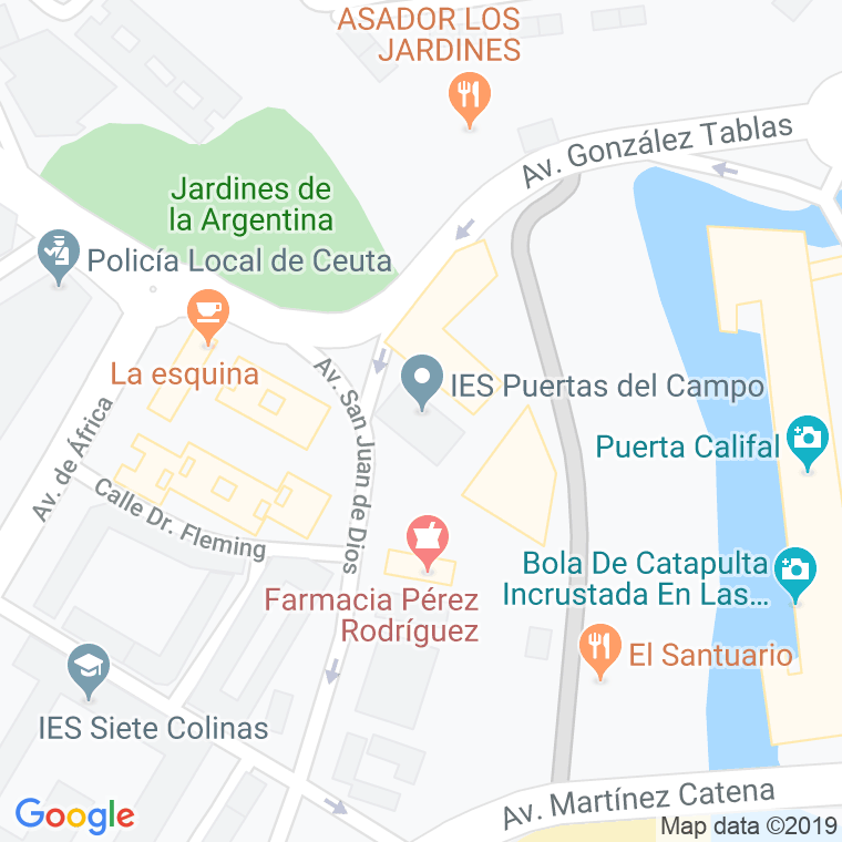 Código Postal calle Barriada Puertas Del Campo en Ceuta
