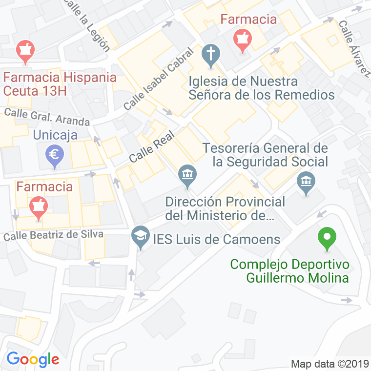 Código Postal calle Echegaray en Ceuta