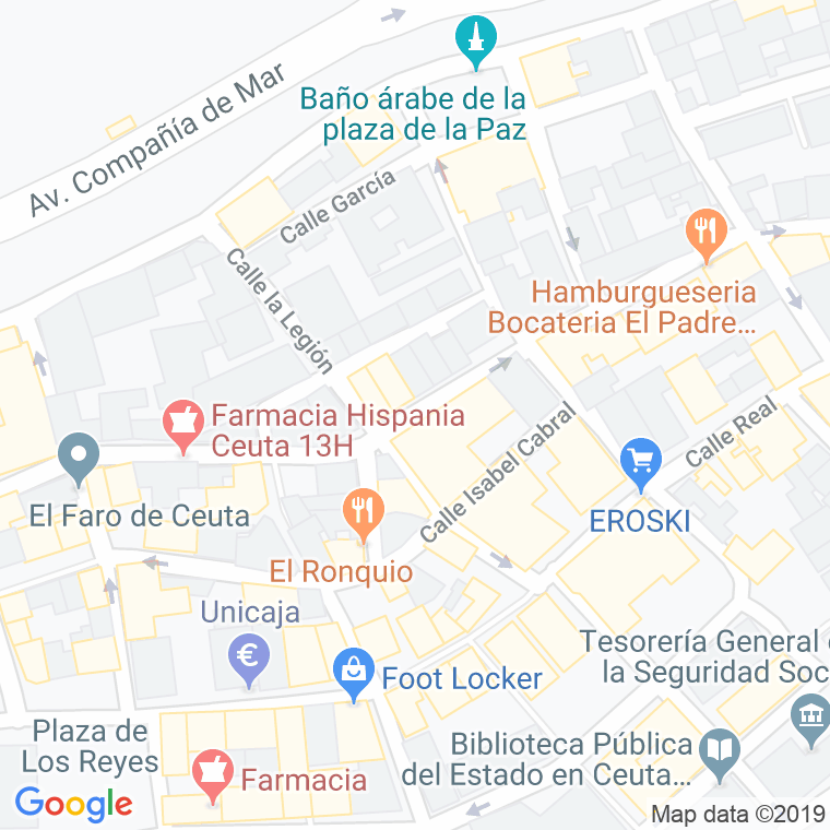 Código Postal calle Fernandez, pasaje en Ceuta