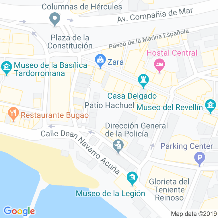 Código Postal calle Hachuel, patio en Ceuta
